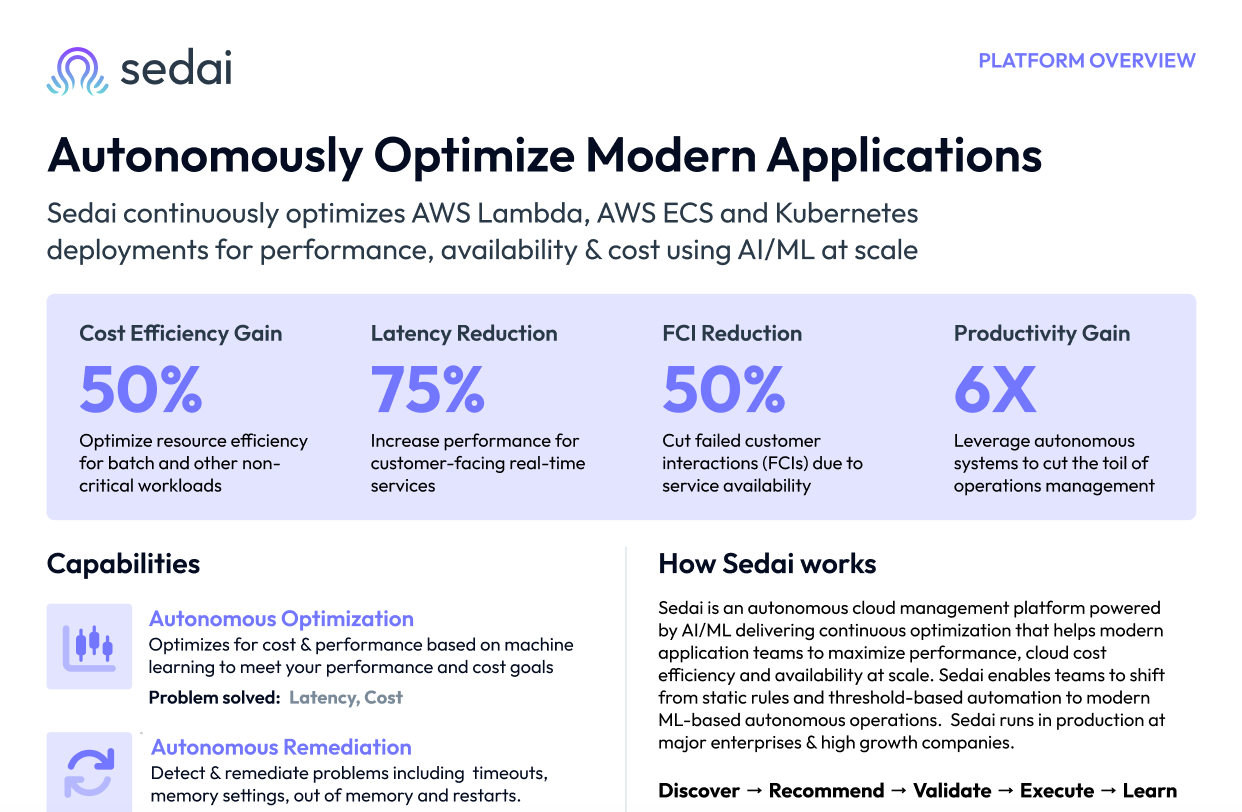 Sedai Platform Datasheet